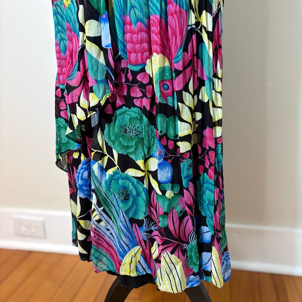 Maeve Anthropologie Boardwalk Maxi Dress 4P Floral Tropical Vacation Resort - Picture 7 of 13